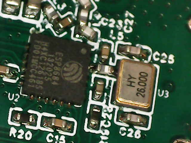 The ESP8684 (ESP32-C2) main chip on the ESP32-C2 board