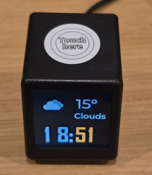 The GeekMagic SmallTV Pro running its stock firmware